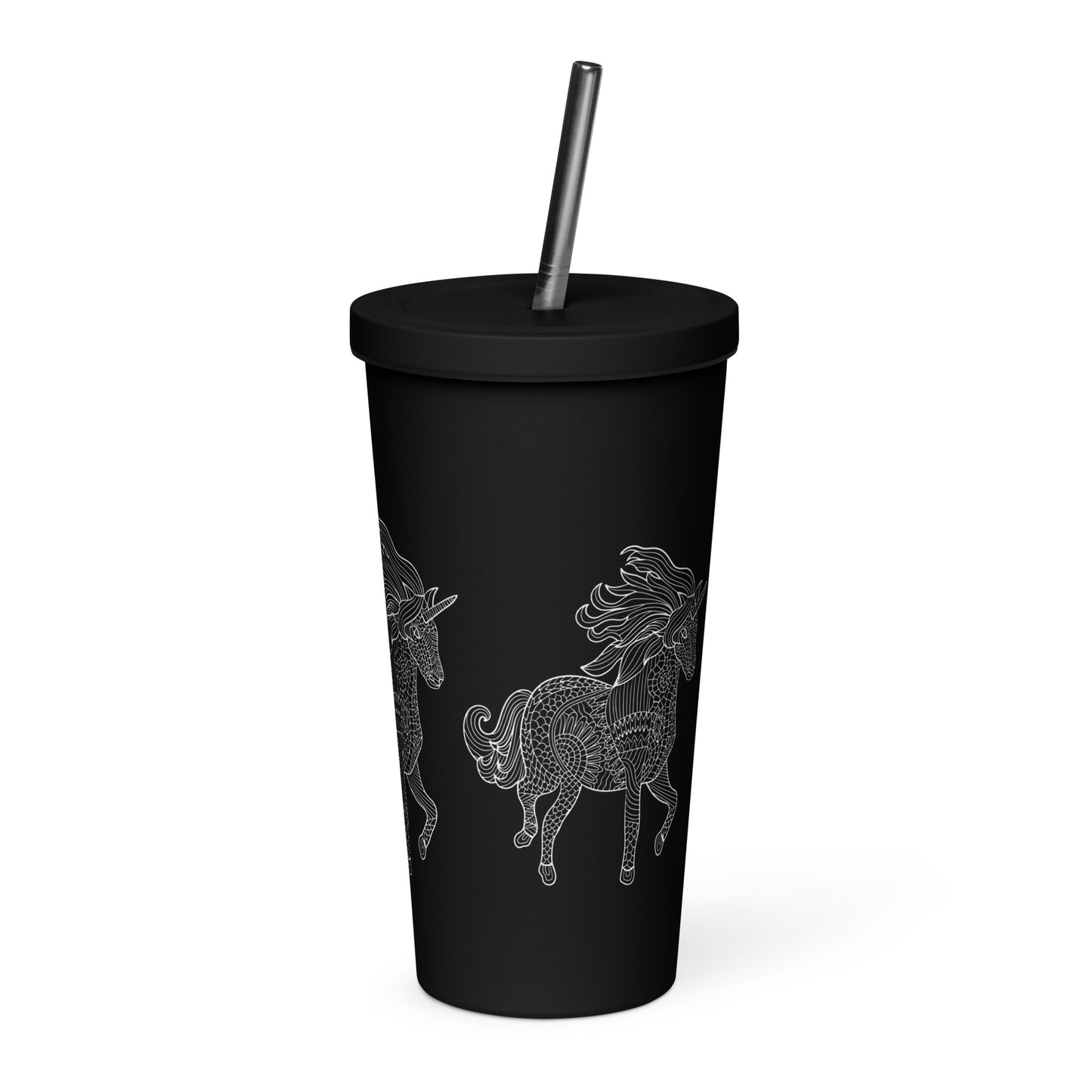 Unicorn Insulated tumbler with a straw