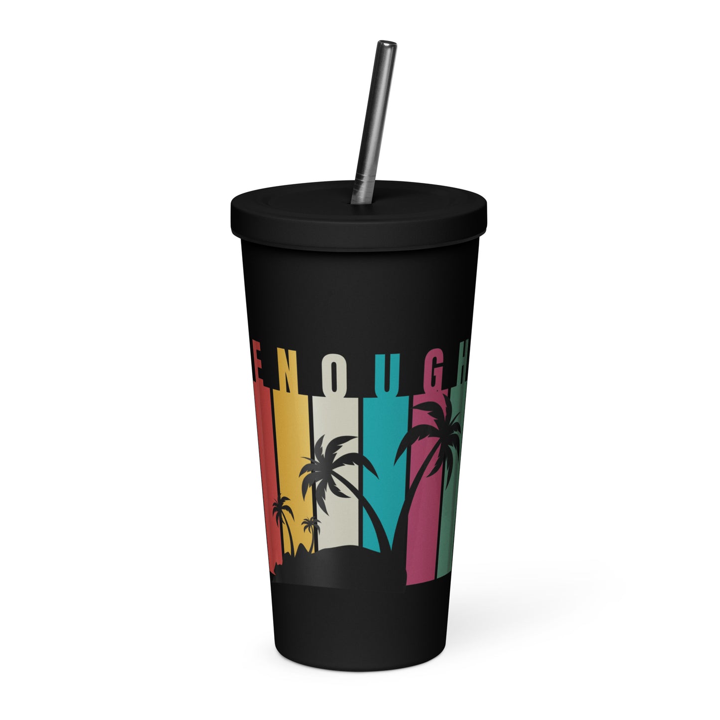 Enough Insulated tumbler with a straw