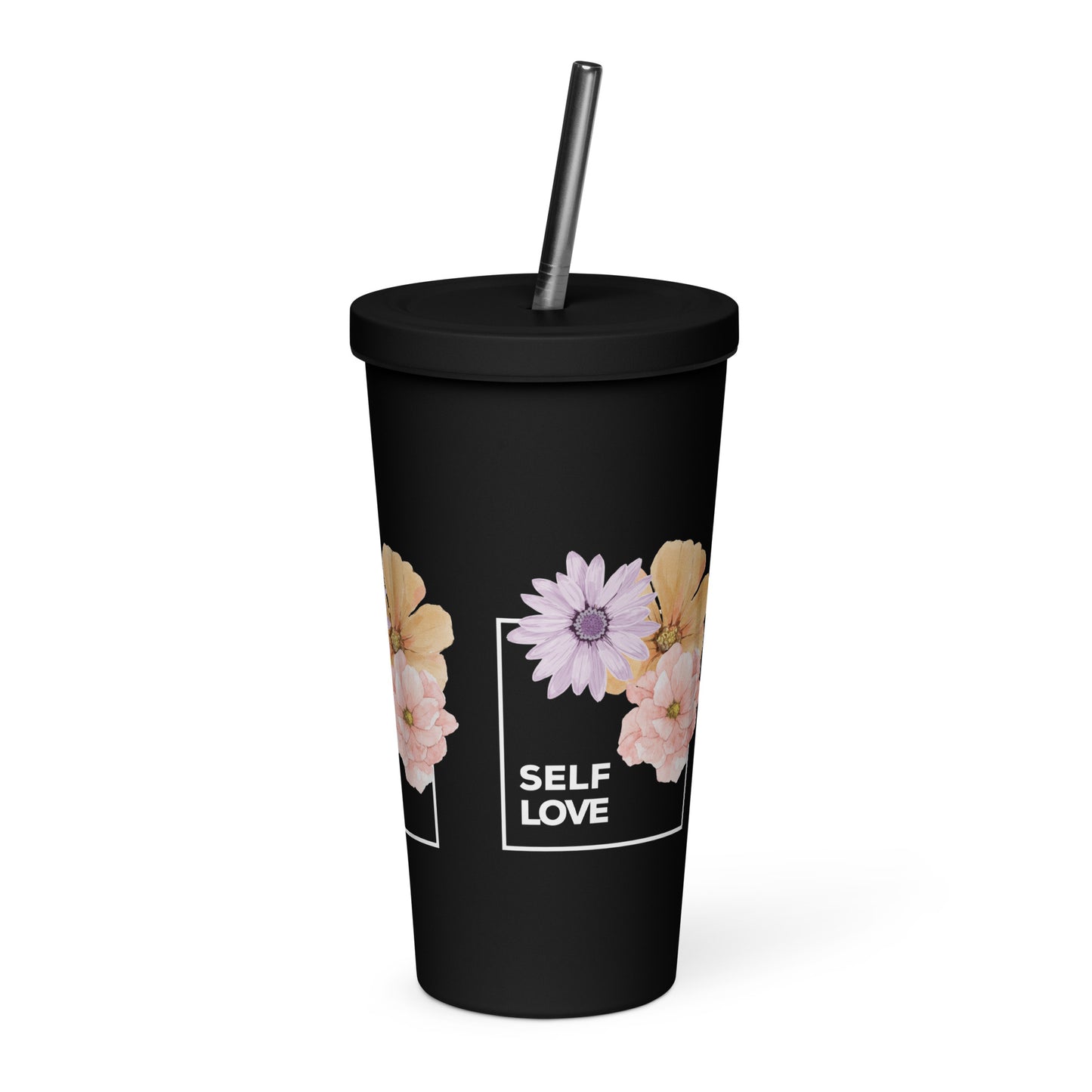 Self Love Insulated tumbler with a straw