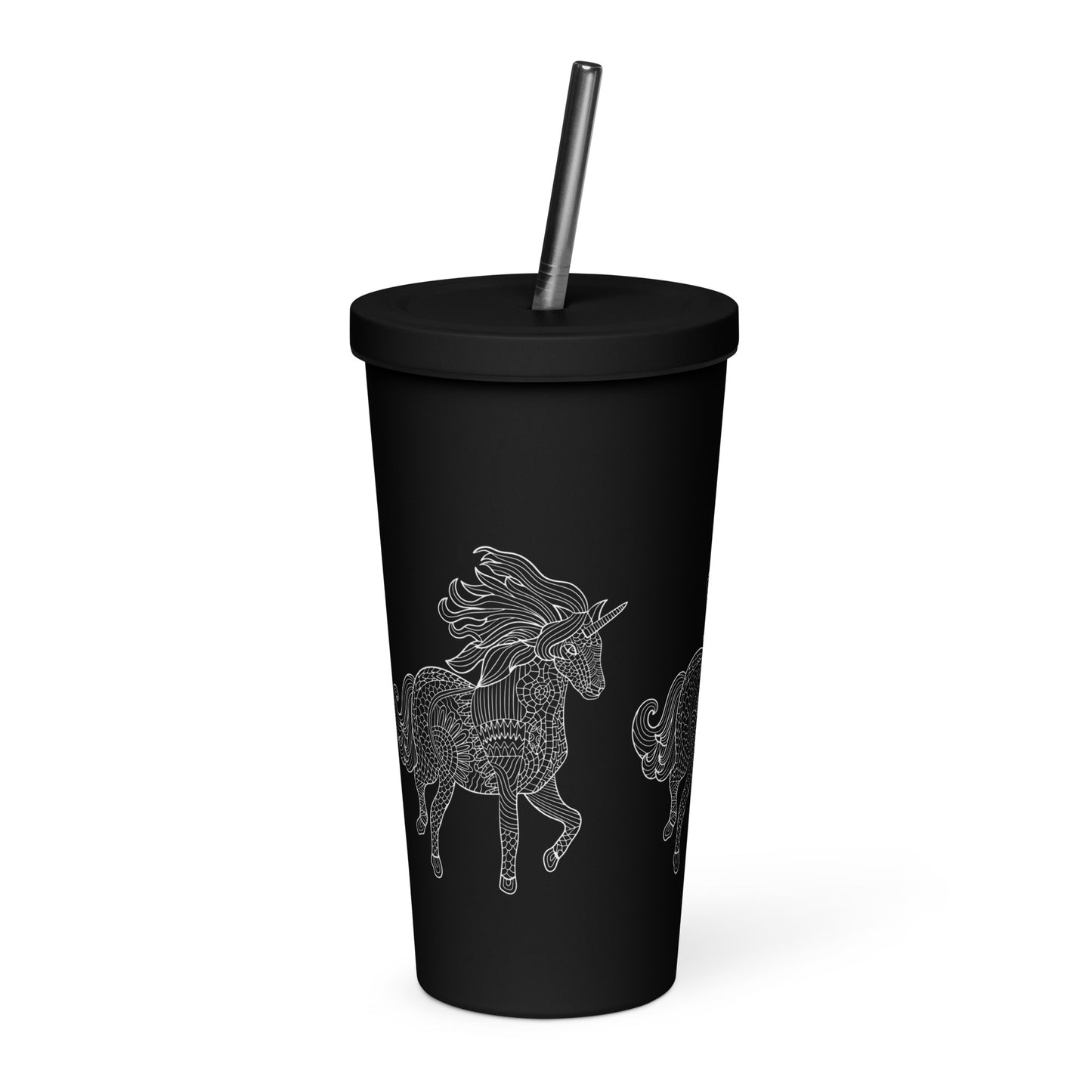 Unicorn Insulated tumbler with a straw