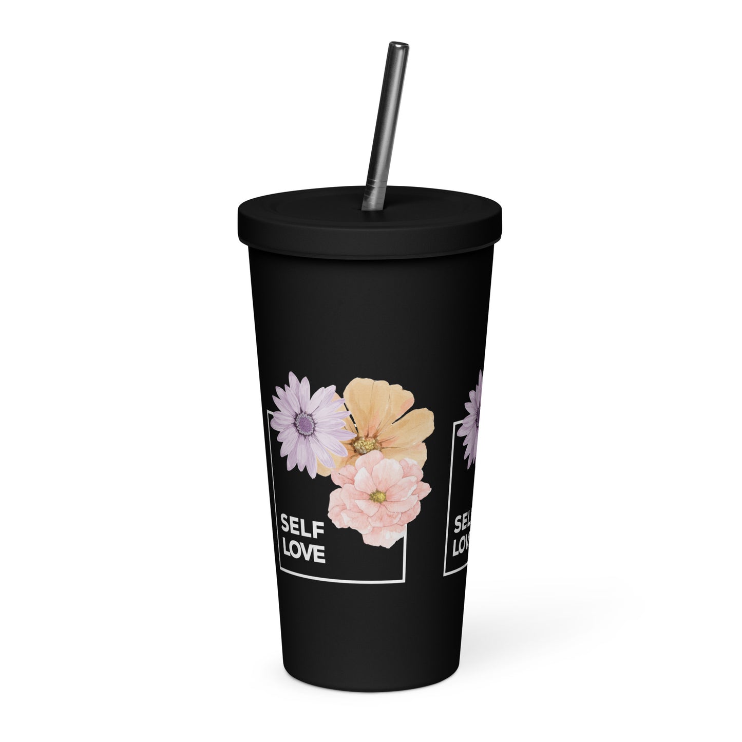 Self Love Insulated tumbler with a straw