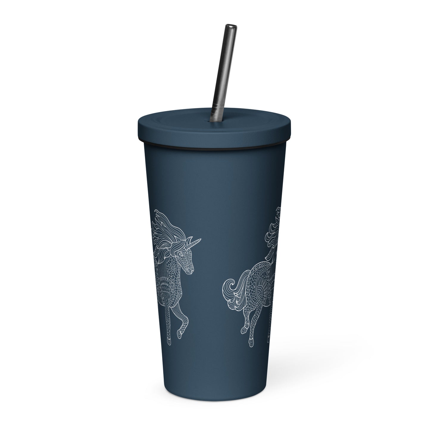 Unicorn Insulated tumbler with a straw