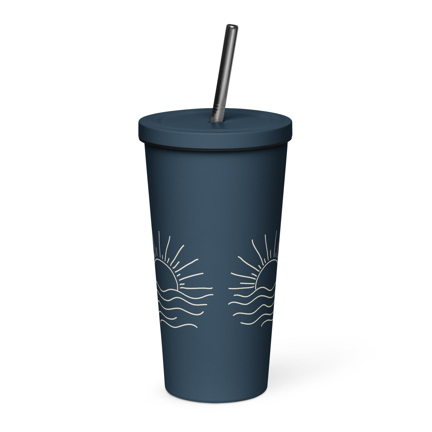 Waves Insulated tumbler with a straw