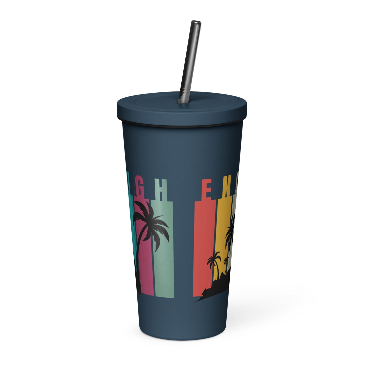 Enough Insulated tumbler with a straw