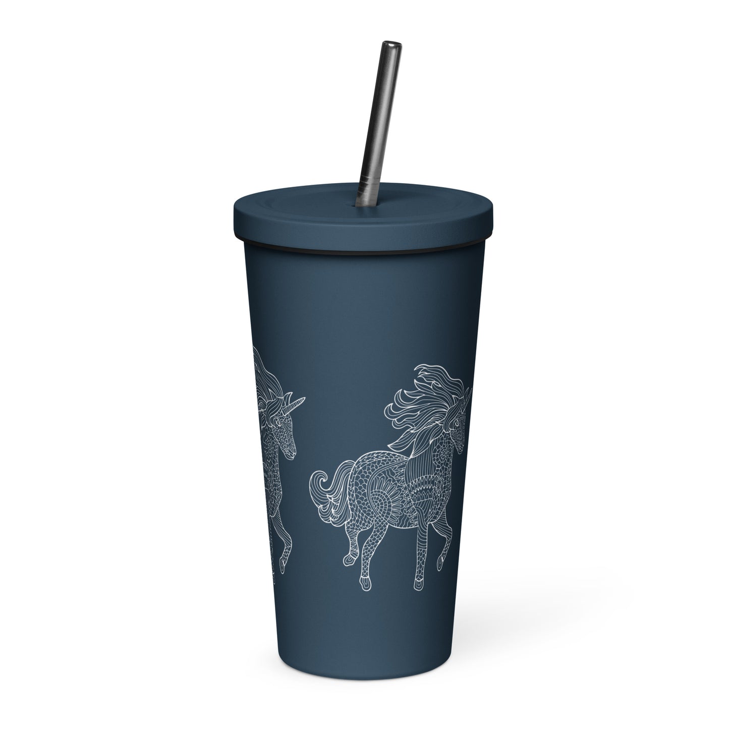 Unicorn Insulated tumbler with a straw