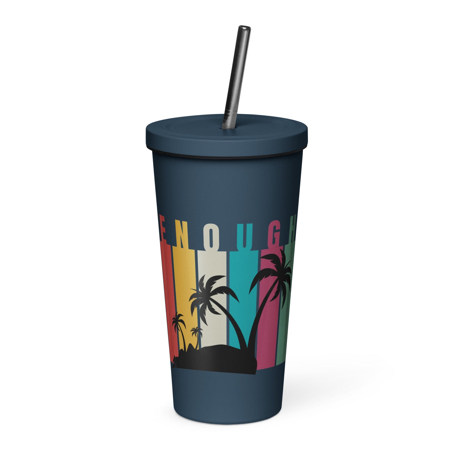 Enough Insulated tumbler with a straw