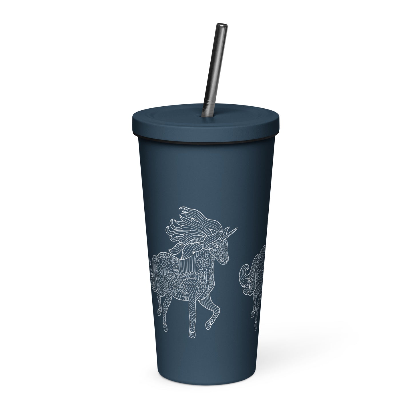 Unicorn Insulated tumbler with a straw