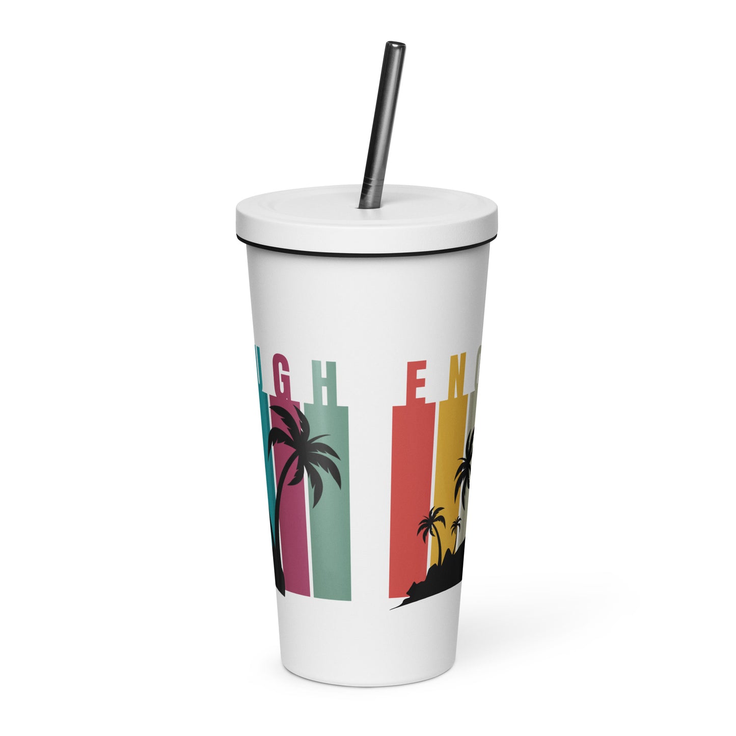 Enough Insulated tumbler with a straw