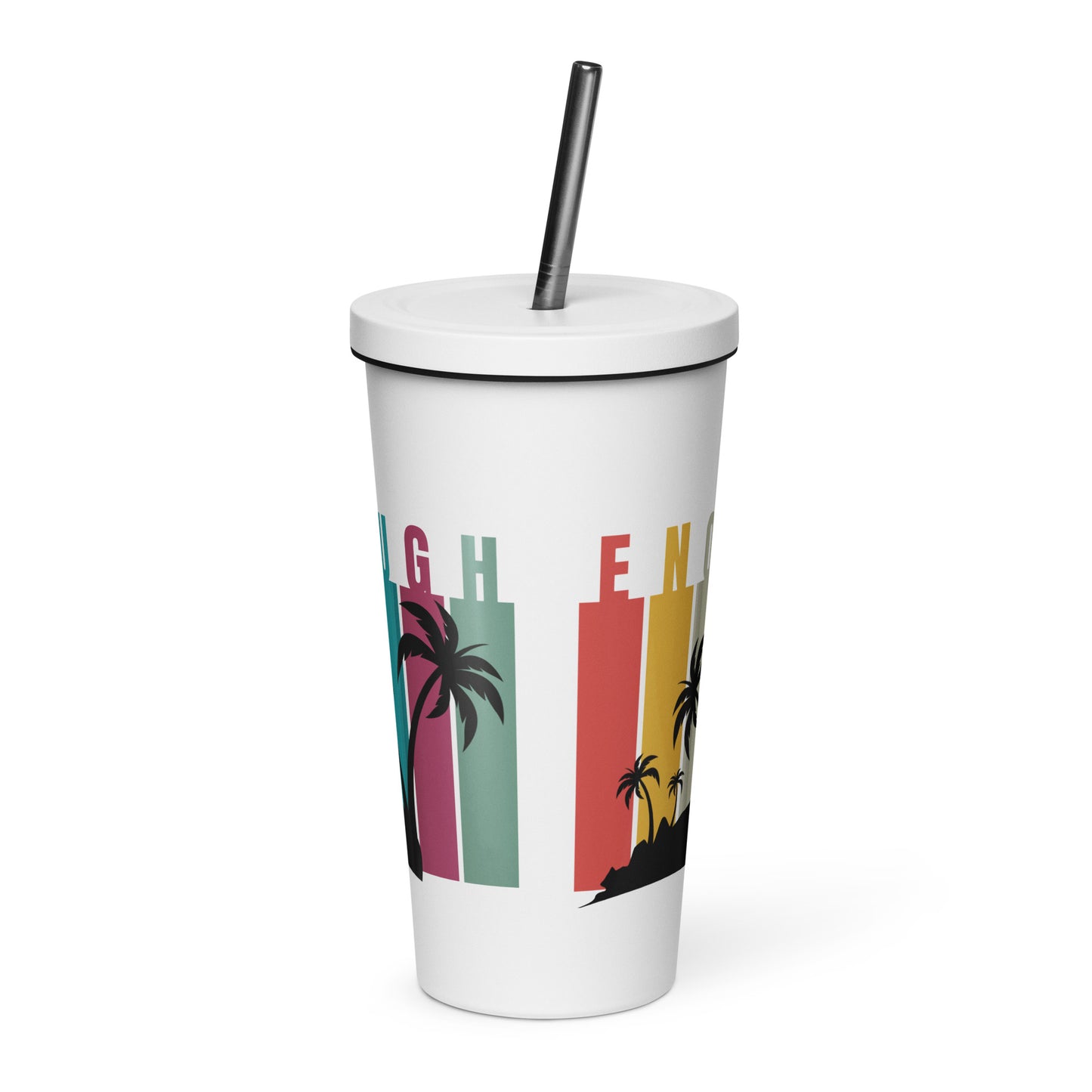 Enough Insulated tumbler with a straw