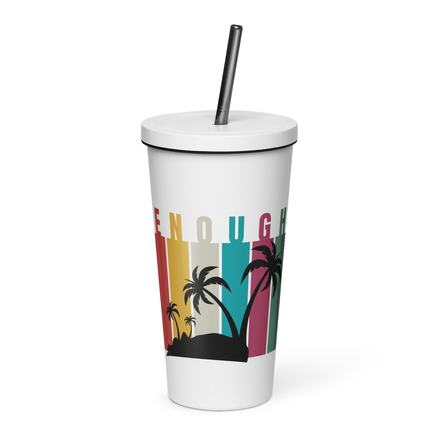 Enough Insulated tumbler with a straw