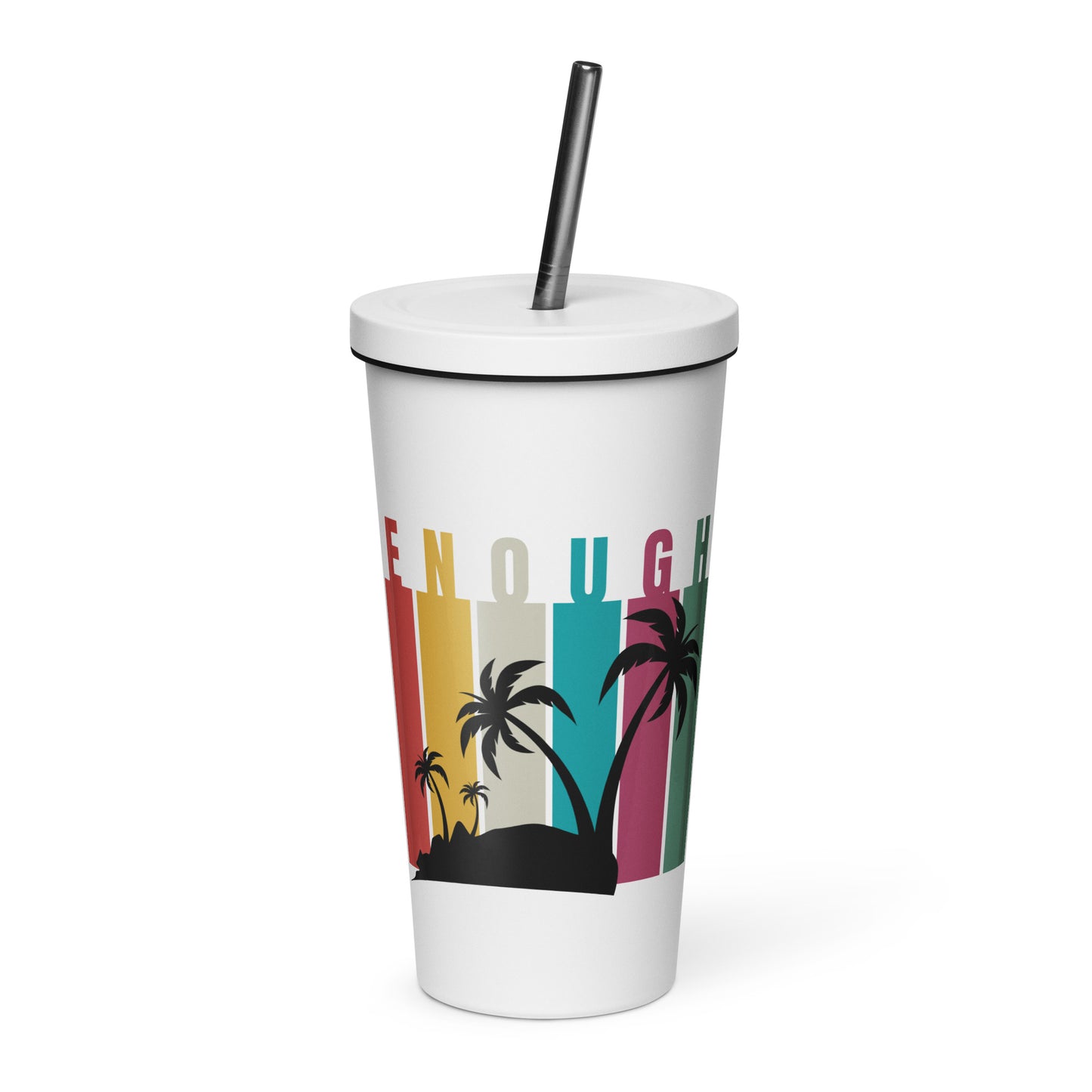 Enough Insulated tumbler with a straw