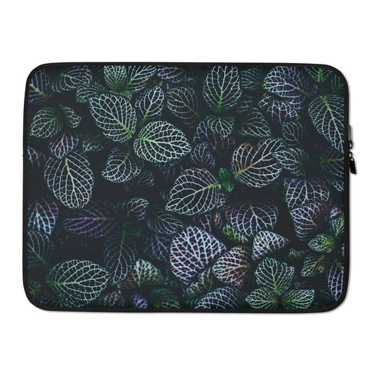 Dark Green Leaves Laptop Sleeve