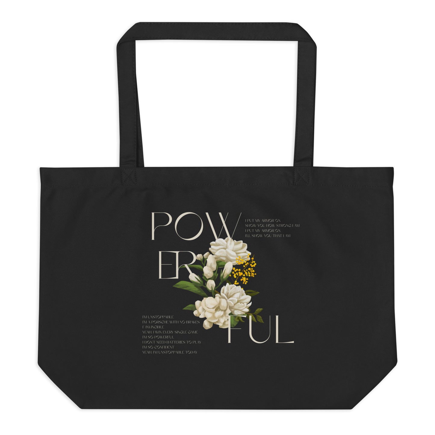 Powerful Large organic tote bag