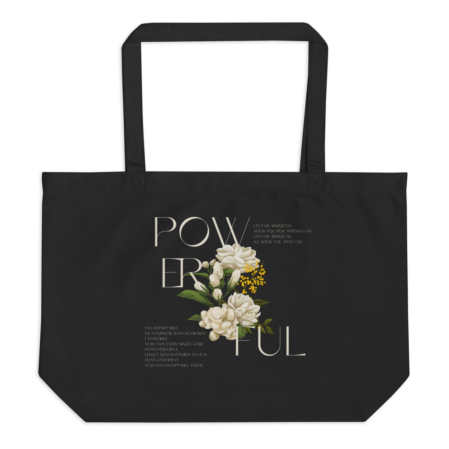 Powerful Large organic tote bag