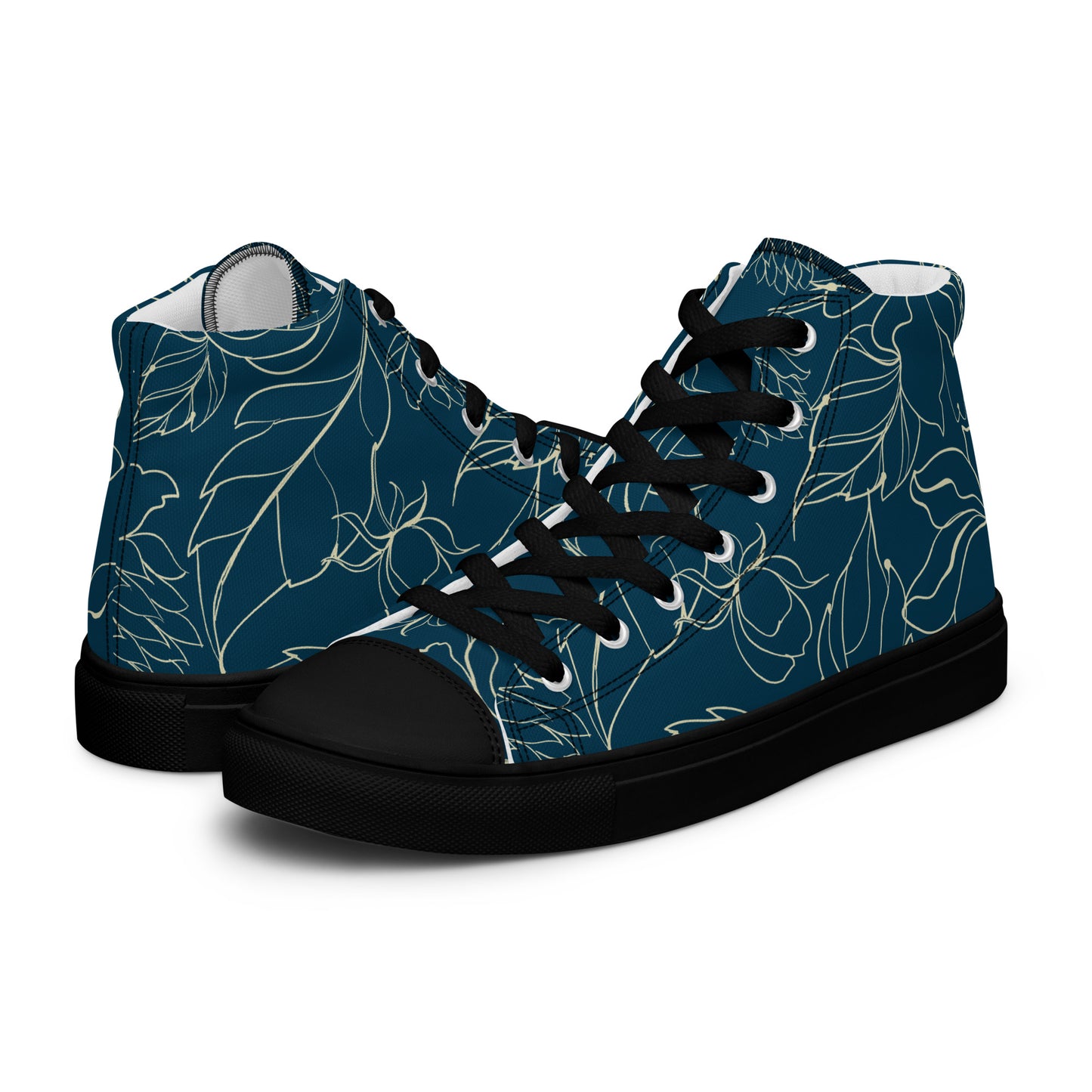 Men’s Floral Outline high top canvas shoes