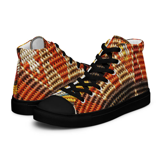 Men’s Woven Print high top canvas shoes