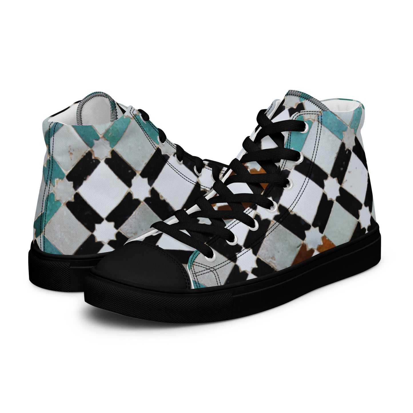 Men’s Geometric high top canvas shoes