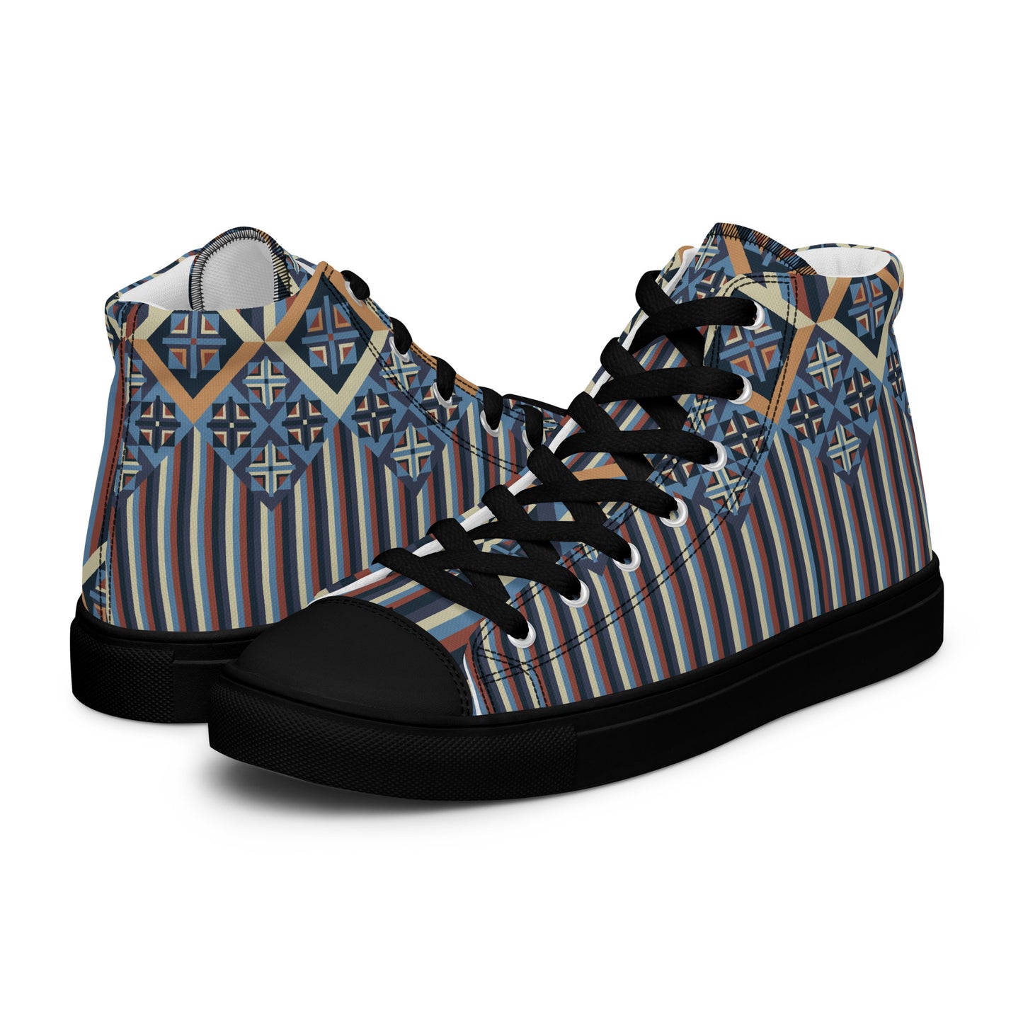 Men’s Geometric Lines high top canvas shoes