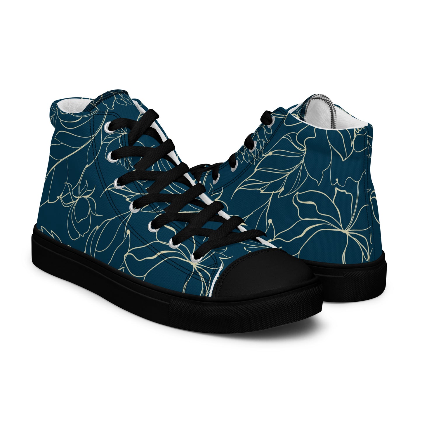 Men’s Floral Outline high top canvas shoes