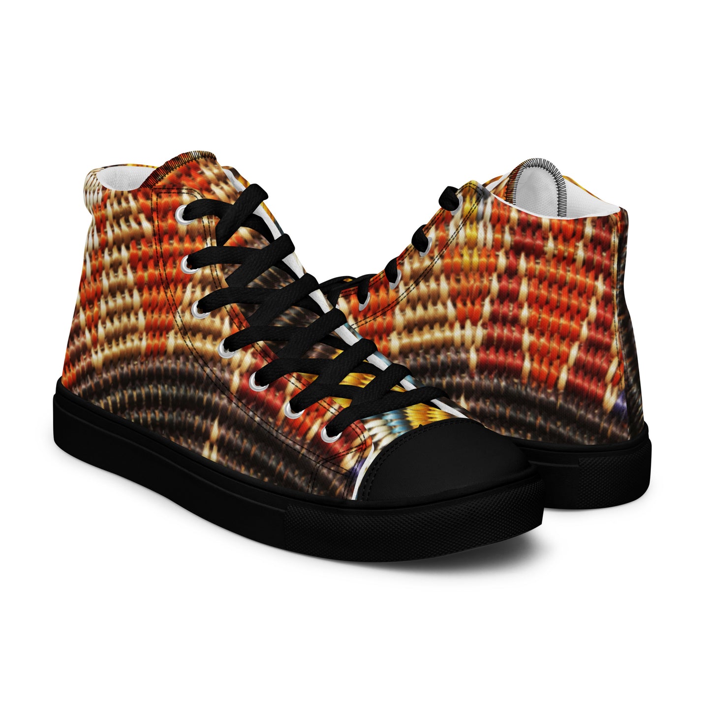 Men’s Woven Print high top canvas shoes