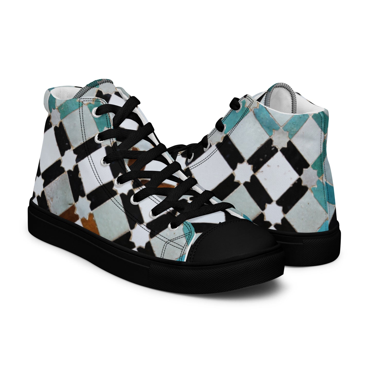 Men’s Geometric high top canvas shoes