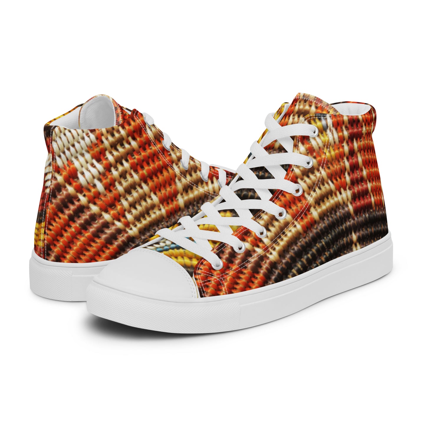 Men’s Woven Print high top canvas shoes