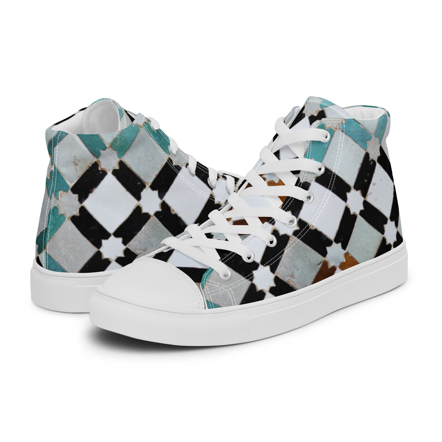 Men’s Geometric high top canvas shoes