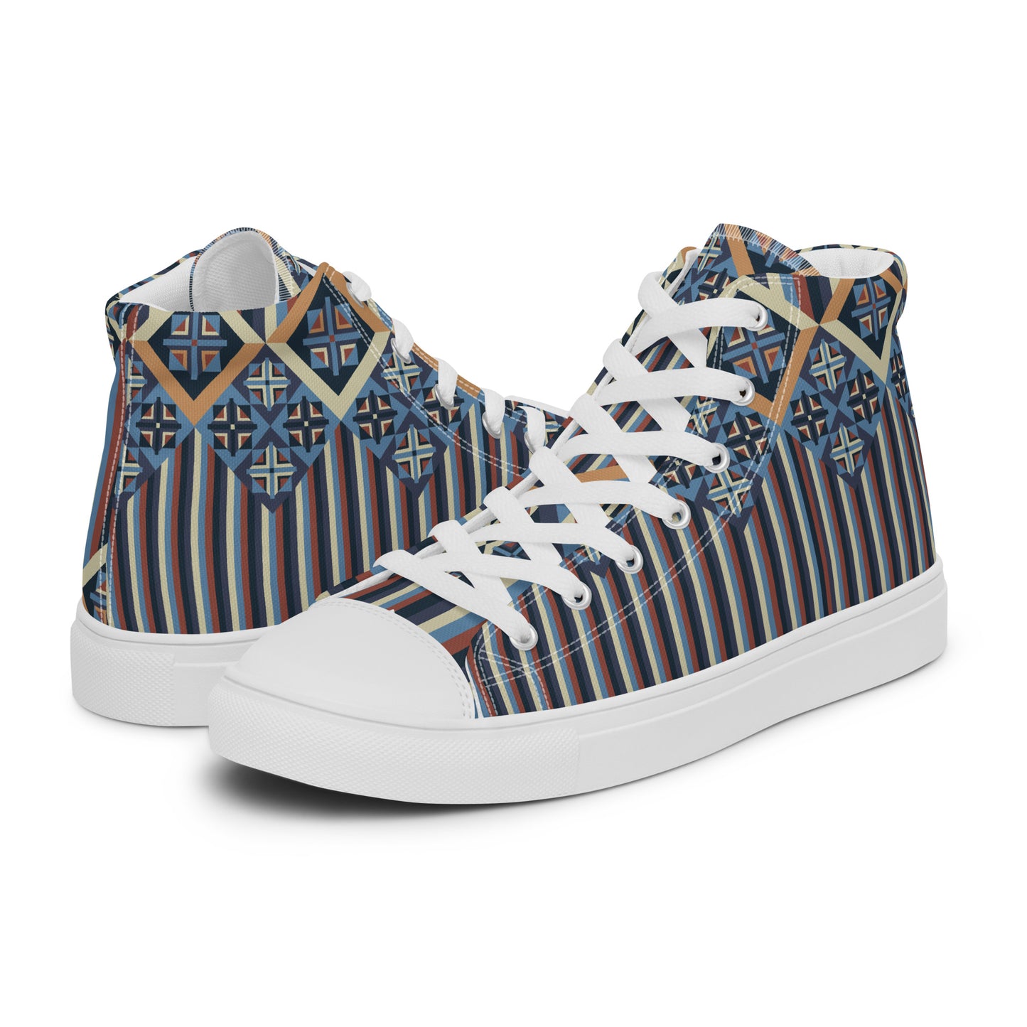 Men’s Geometric Lines high top canvas shoes