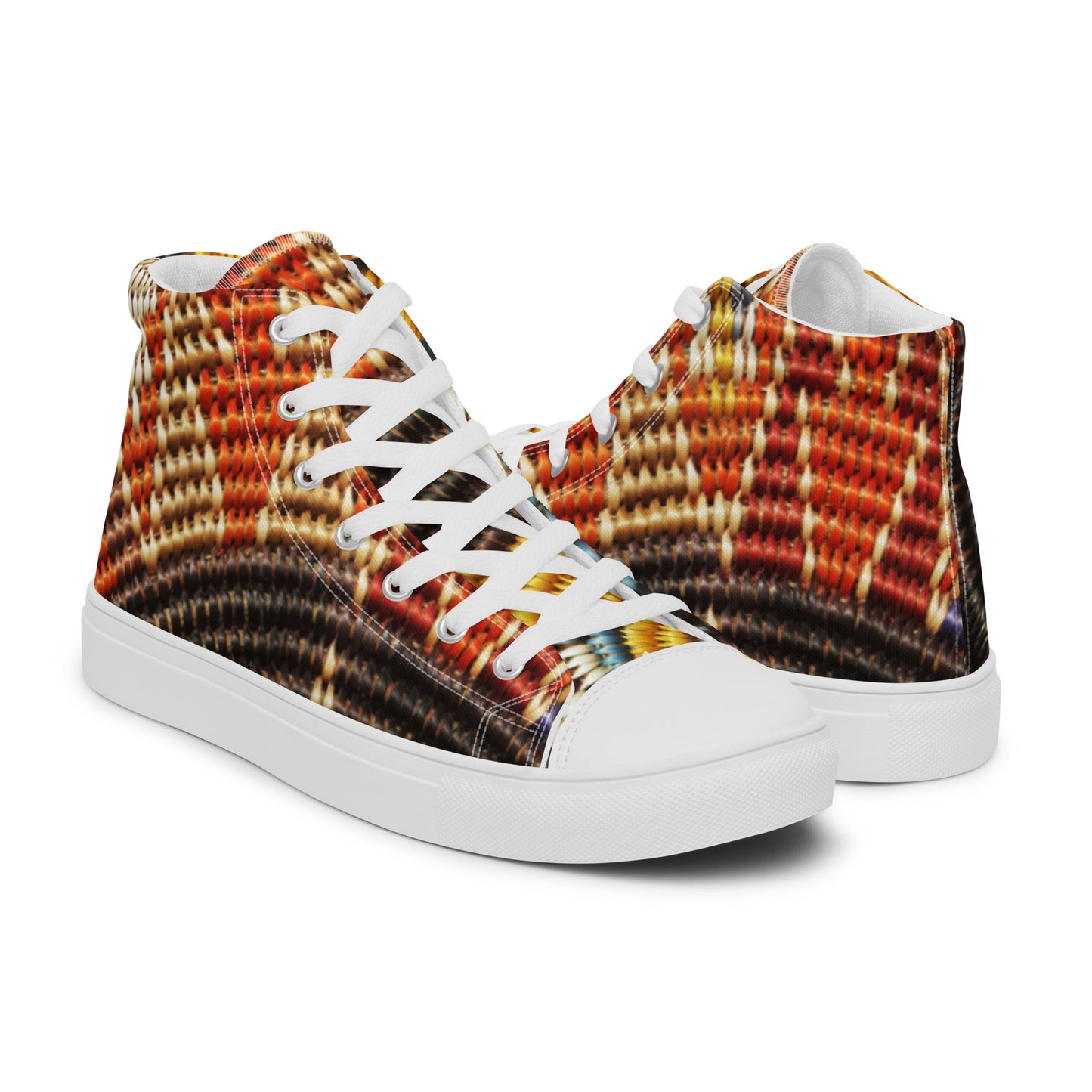 Men’s Woven Print high top canvas shoes