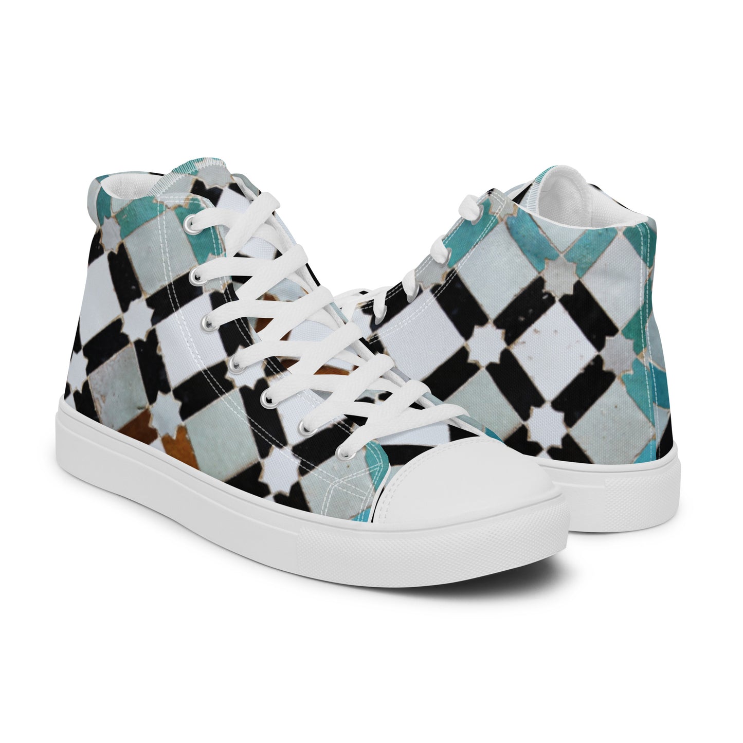 Men’s Geometric high top canvas shoes