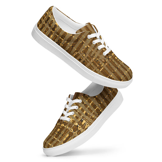 Men’s Gold lace-up canvas shoes