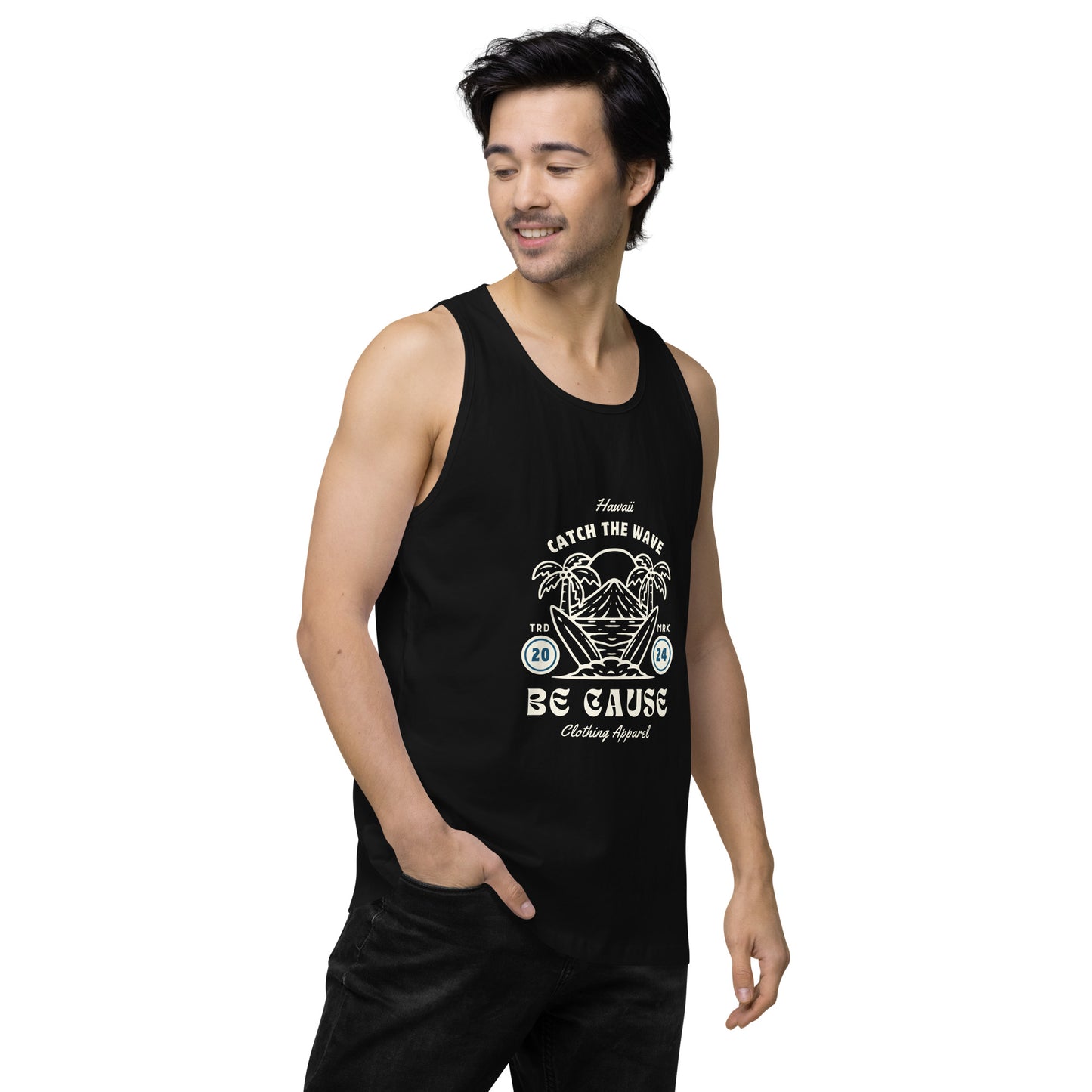 Men’s Catch Waves premium tank top