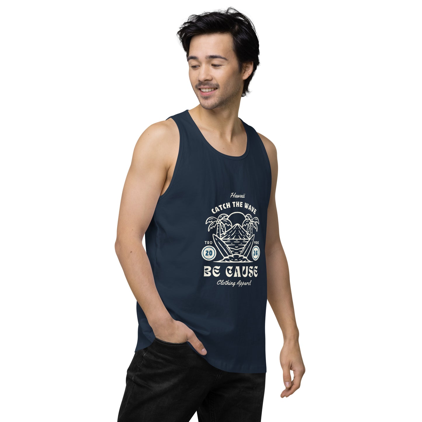 Men’s Catch Waves premium tank top