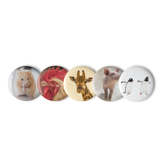 Animals Set of pin buttons