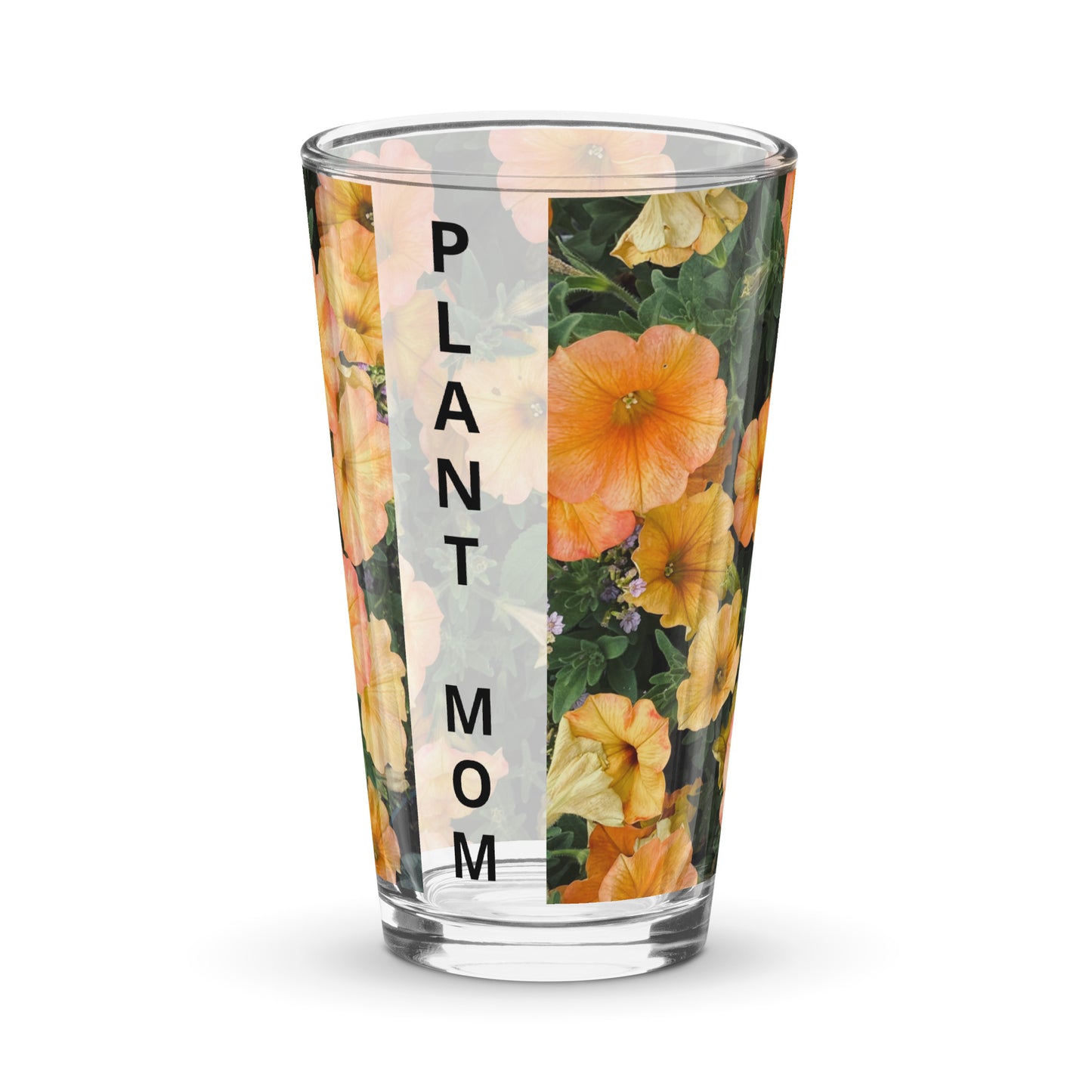 Orange Flowers Shaker pint glass