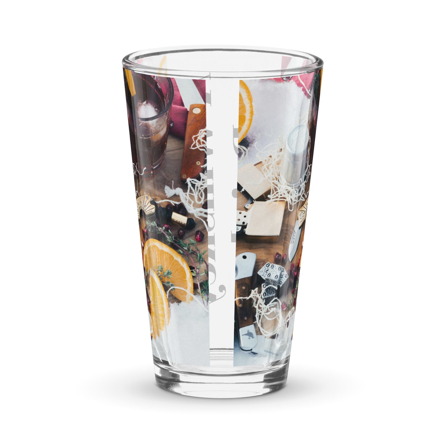 A Whiskey Drink Shaker pint glass