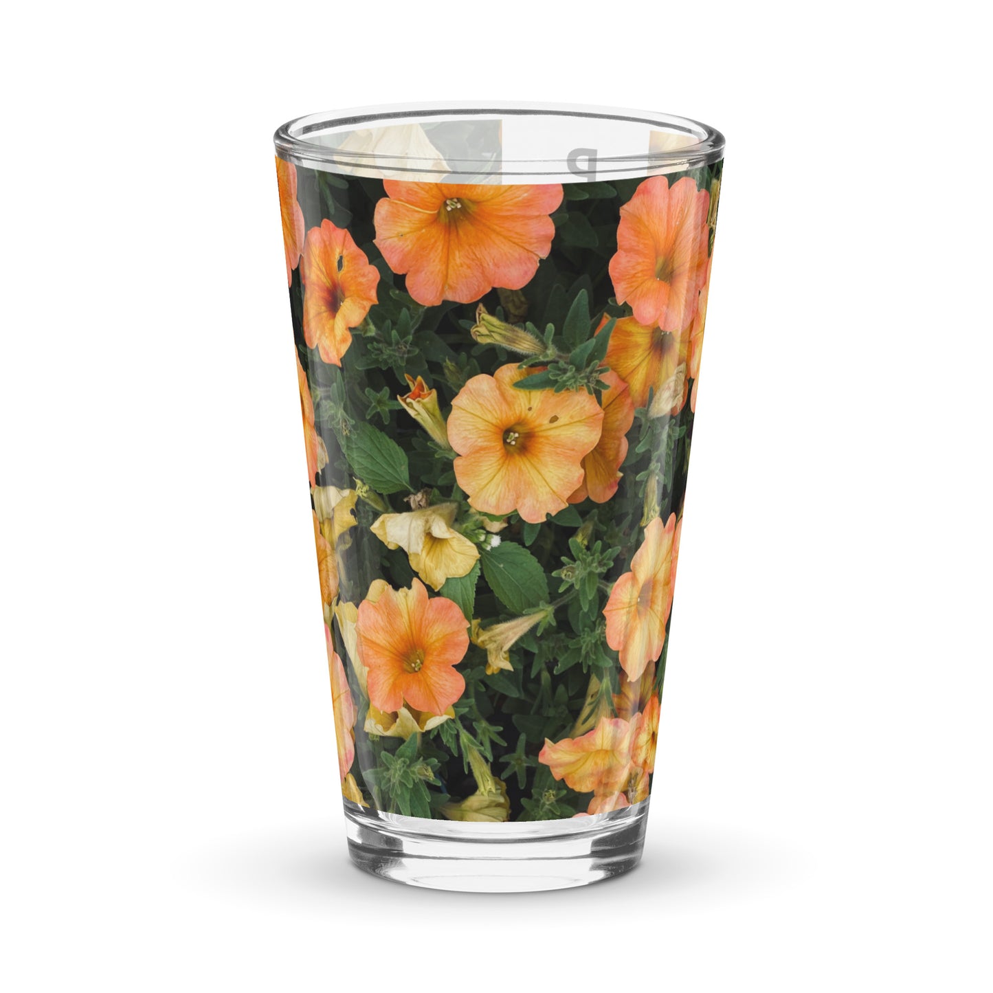 Orange Flowers Shaker pint glass