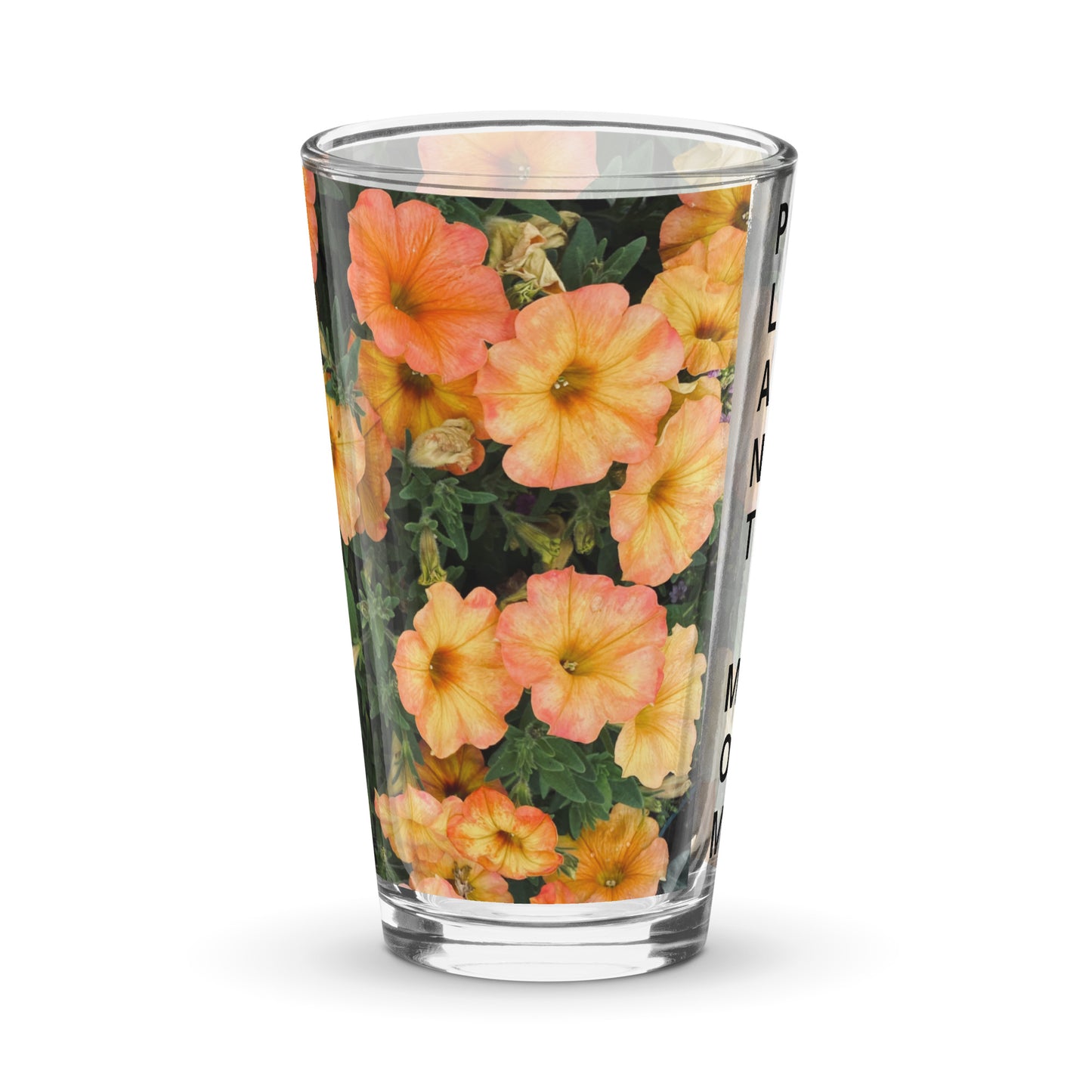 Orange Flowers Shaker pint glass