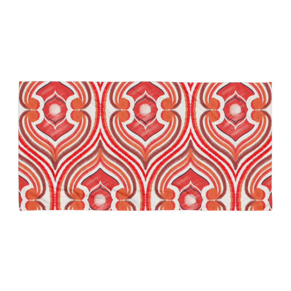 Red Pattern Print Towel