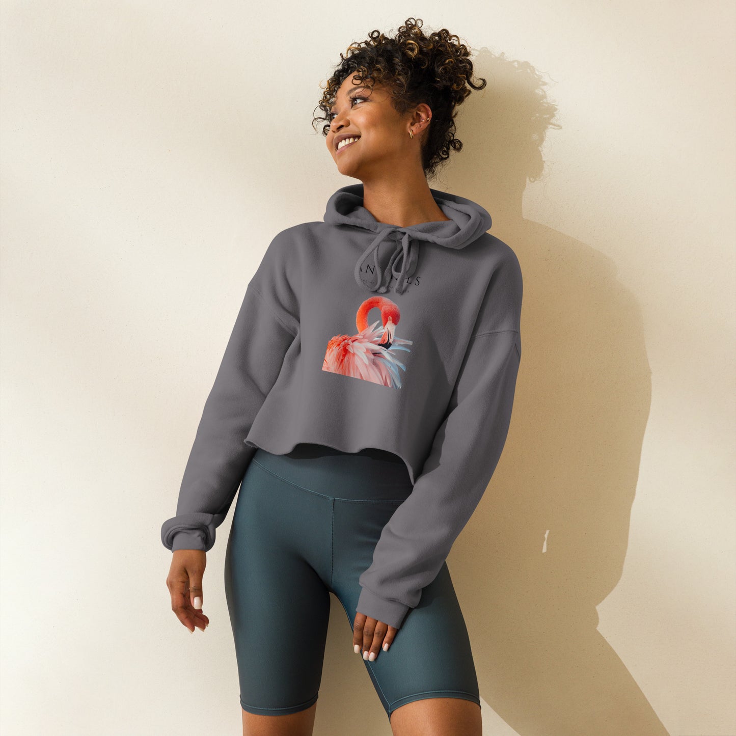 Flamingo Crop Hoodie