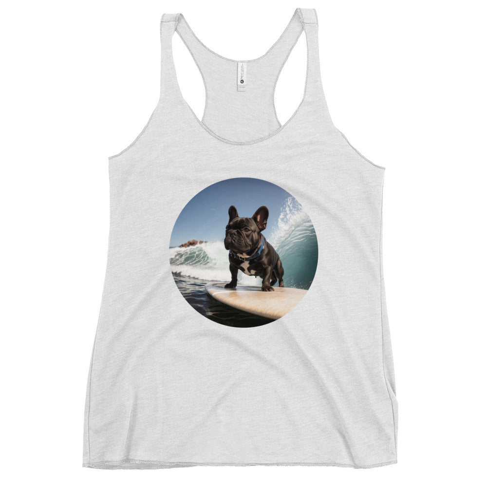 Surfing Pug Women's Racerback Tank