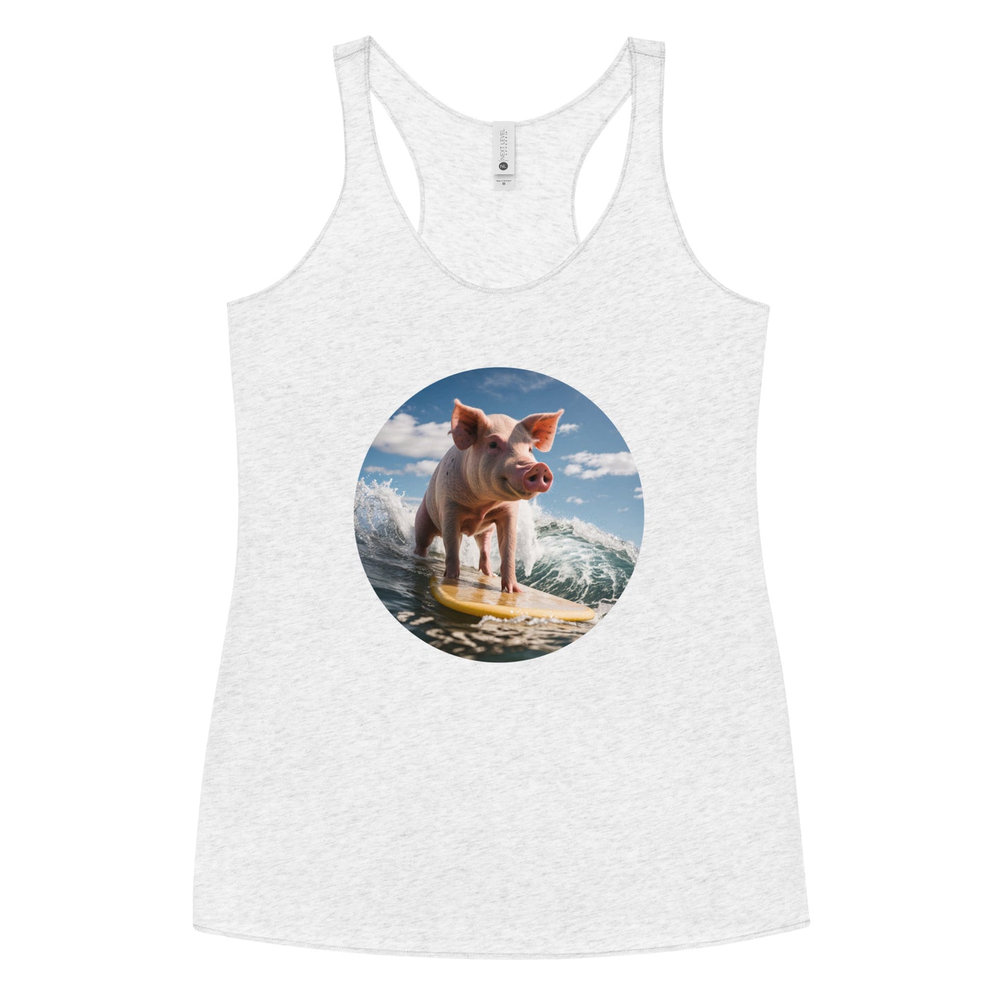 Surfing Pig Women's Racerback Tank