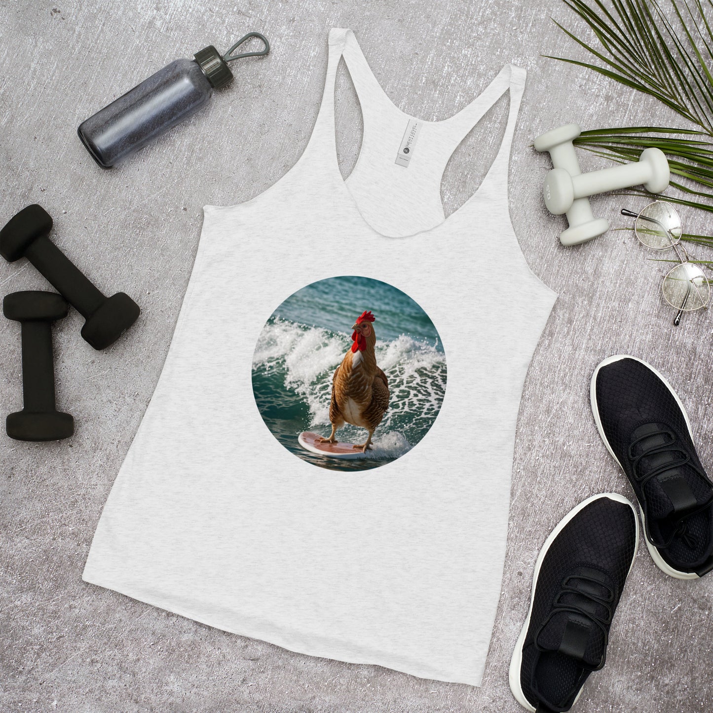 Surfing Chicken Women's Racerback Tank