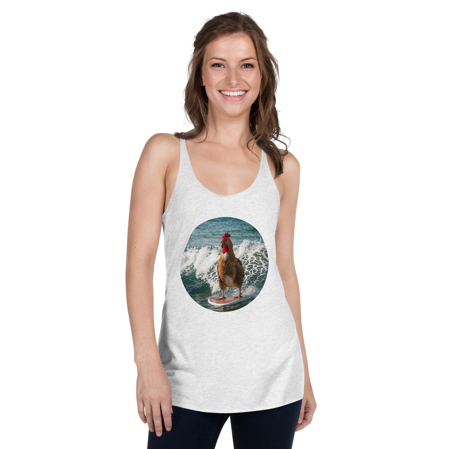 Surfing Chicken Women's Racerback Tank