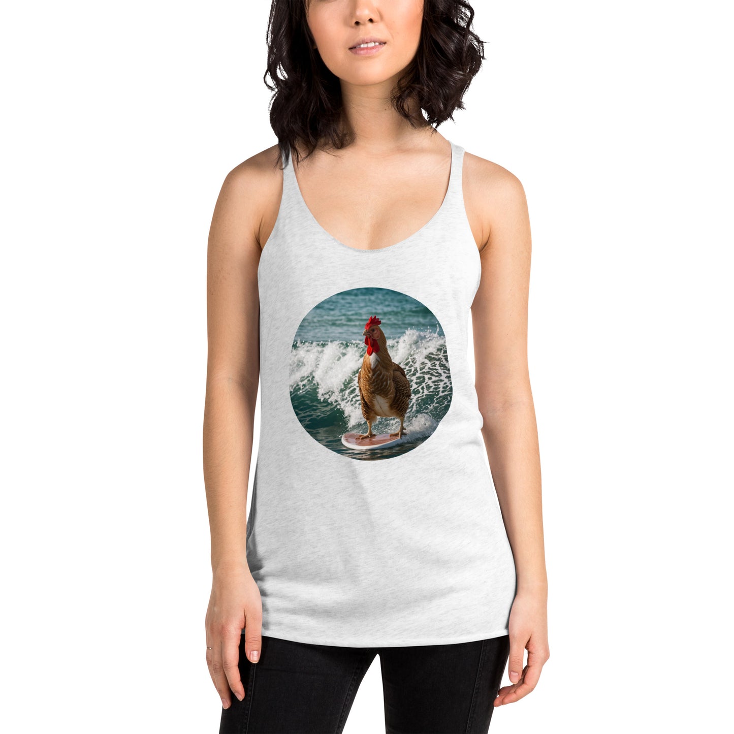 Surfing Chicken Women's Racerback Tank