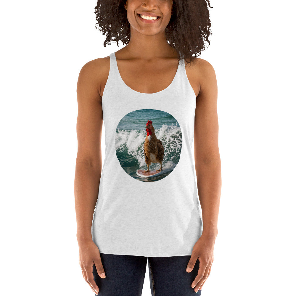 Surfing Chicken Women's Racerback Tank