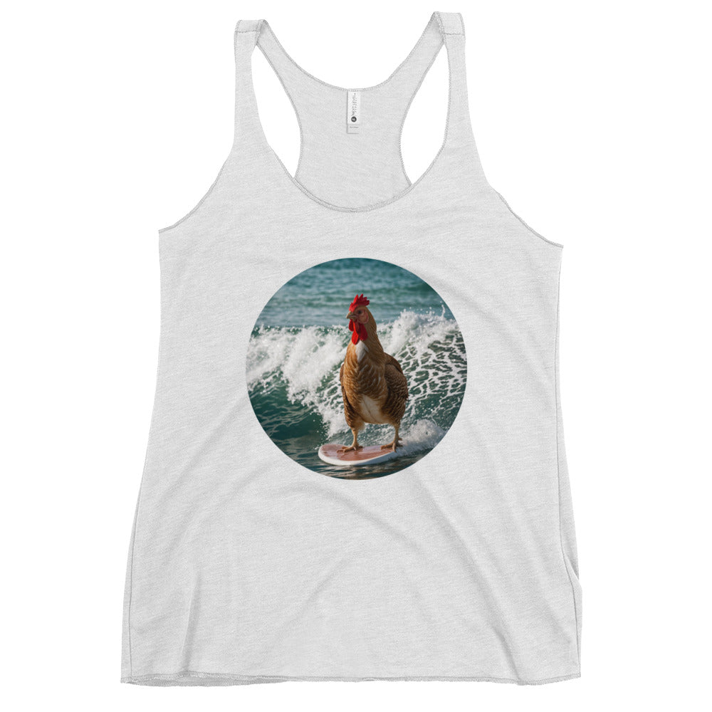 Surfing Chicken Women's Racerback Tank