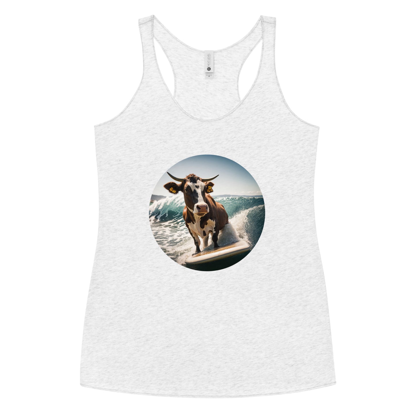 Surfing Cow Women's Racerback Tank