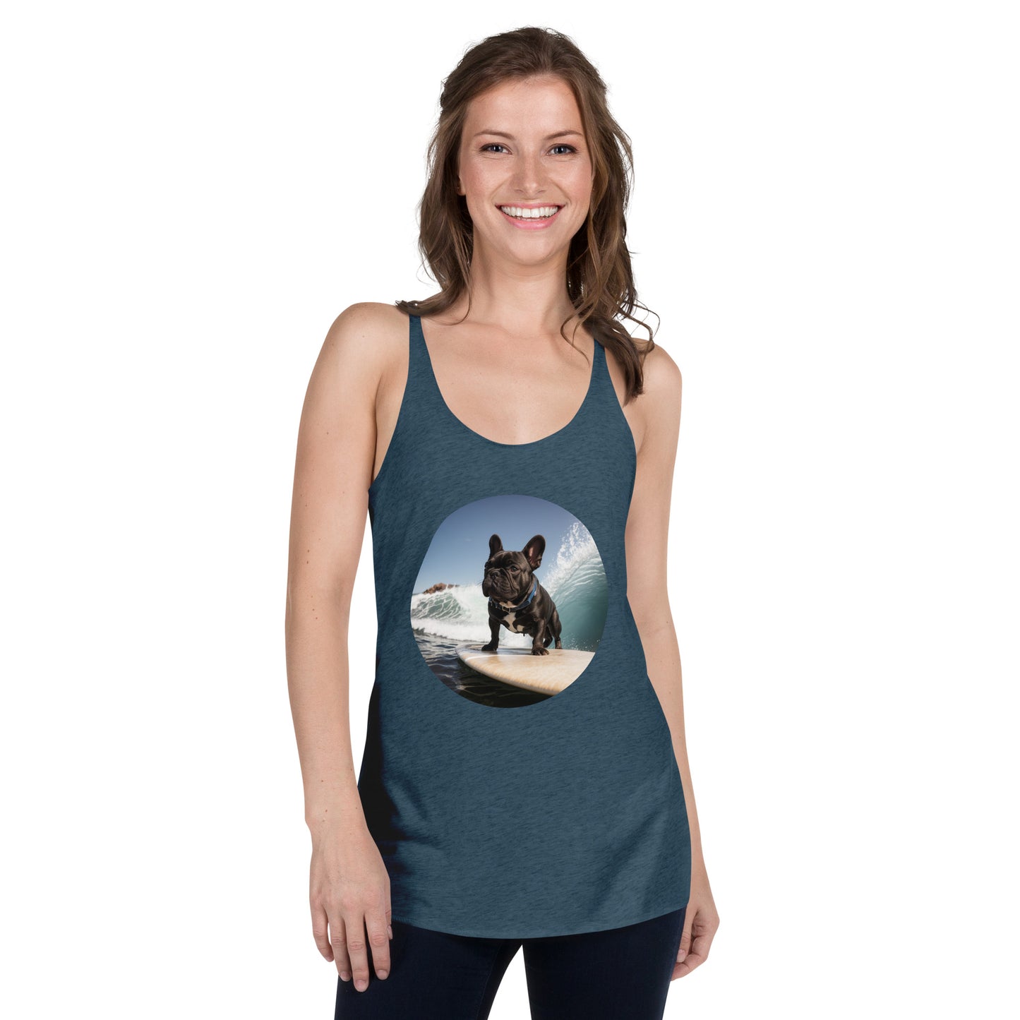 Surfing Pug Women's Racerback Tank