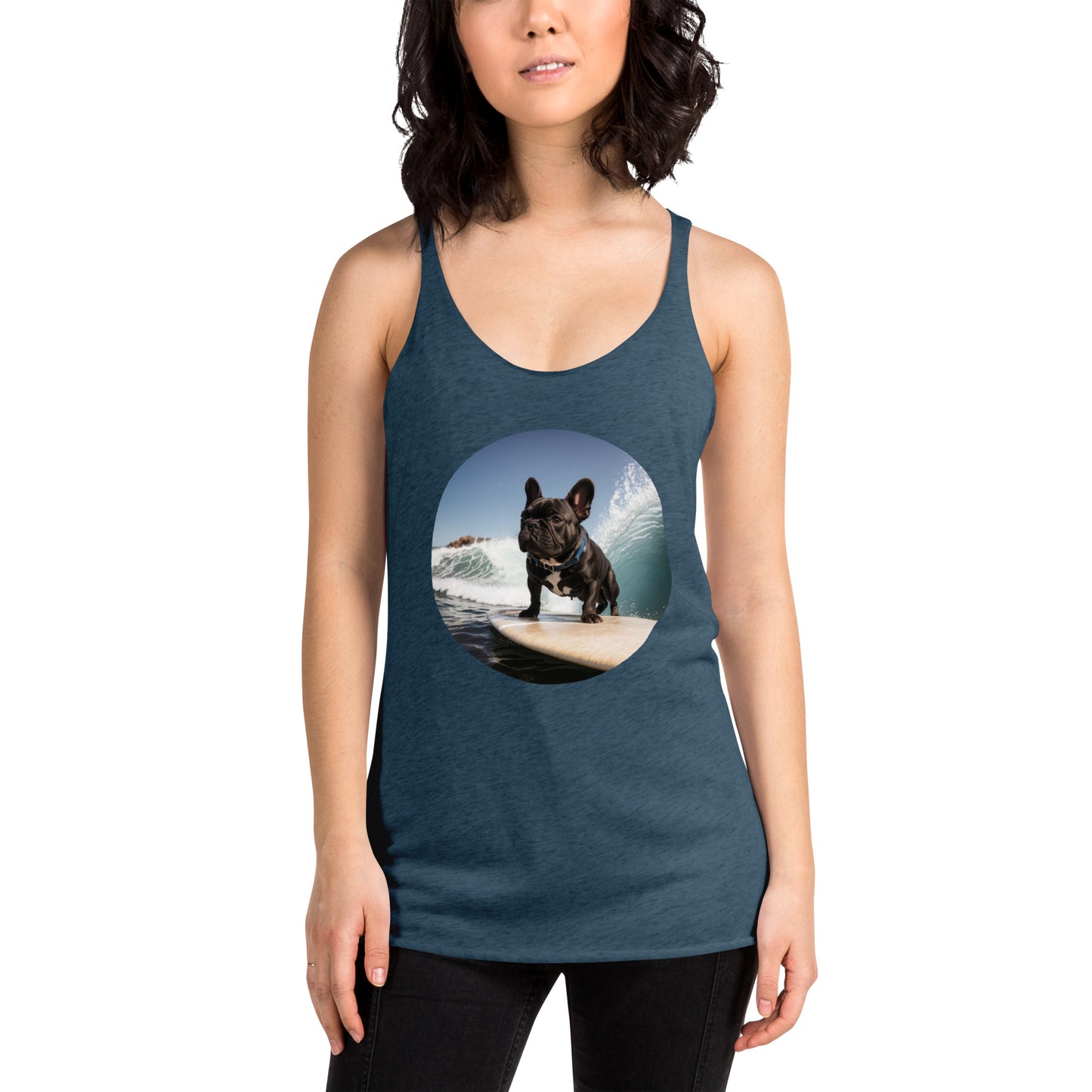 Surfing Pug Women's Racerback Tank